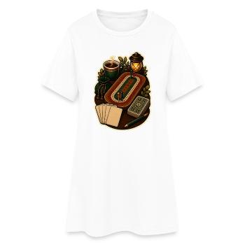 Cribbage Breadboard Cards - Women’s T-Shirt Dress - white - Front