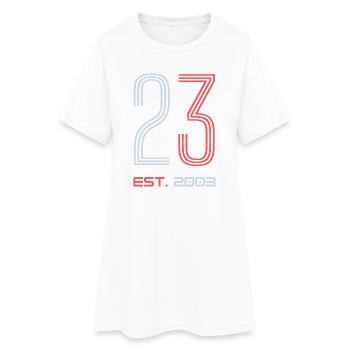 « 23 Est. 2003 » Design d’anniversaire - Robe T-shirt Femme - blanc - Devant