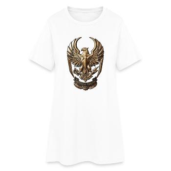 Erhabener Adler Wappen – Fortiter et Fideliter - Frauen T-Shirt-Kleid - Weiß - Vorne