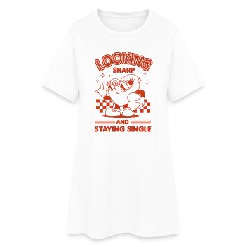 Rester célibataire - Robe T-shirt Femme - blanc - Devant