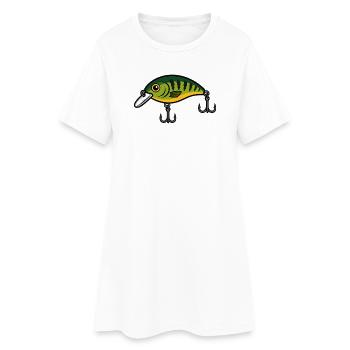 Baitfish Crankbait Neon Green - Women’s T-Shirt Dress - white - Front