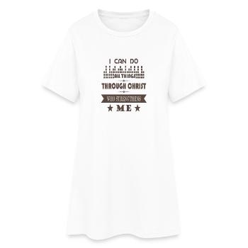 Jésus-Christ m'a Renforce - Jésus me aide - Robe T-shirt Femme - blanc - Devant
