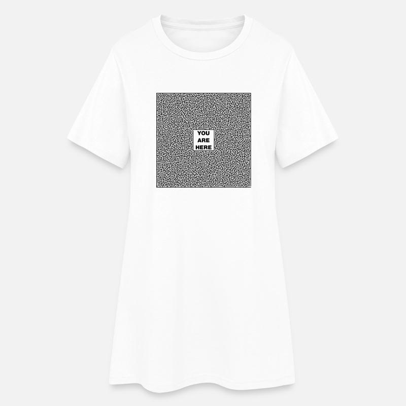 labyrinth - Women’s T-Shirt Dress - white