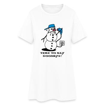 winter_ade_weiss - Frauen T-Shirt-Kleid - Weiß - Vorne