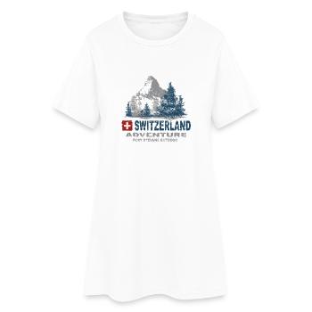 Switzerland - Schweiz - Frauen T-Shirt-Kleid - Weiß - Vorne