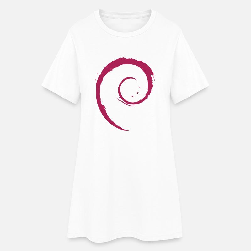 Système d’exploitation Linux Spiral PC Gift IT Idea - Robe T-shirt Femme - blanc