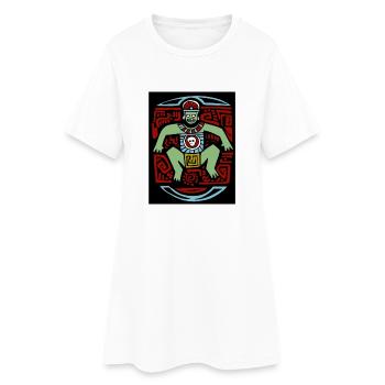 Tribal Tiki Inca Indien Maya - Robe T-shirt Femme - blanc - Devant