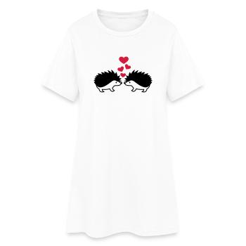 Hérisson - Robe T-shirt Femme - blanc - Devant