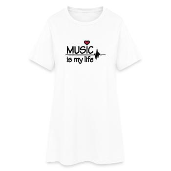 Music is my life - Robe T-shirt Femme - blanc - Devant
