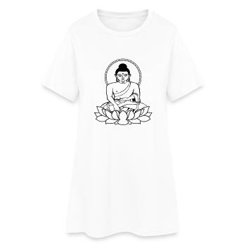 Buddha sitting - Robe T-shirt Femme - blanc - Devant