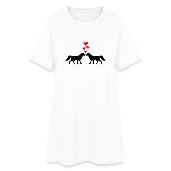 Fuchs - Frauen T-Shirt-Kleid - Weiß - Vorne