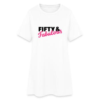 50 Geburtstag - Frauen T-Shirt-Kleid - Weiß - Vorne
