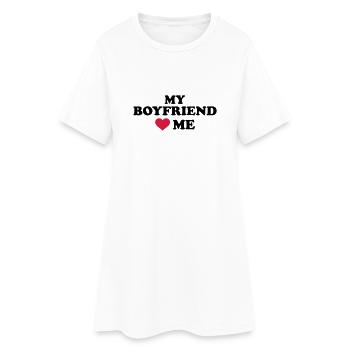 My boyfriend loves me - Robe T-shirt Femme - blanc - Devant