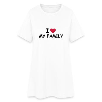 I Love My Family - Frauen T-Shirt-Kleid - Weiß - Vorne