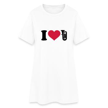 Tuba - Frauen T-Shirt-Kleid - Weiß - Vorne