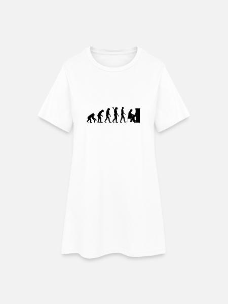 Evolution Piano - Robe T-shirt Femme - blanc