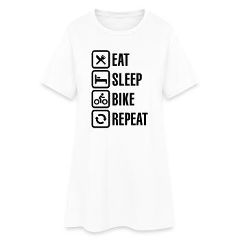 Mangez la répétition de vélo de sommeil - Robe T-shirt Femme - blanc - Devant