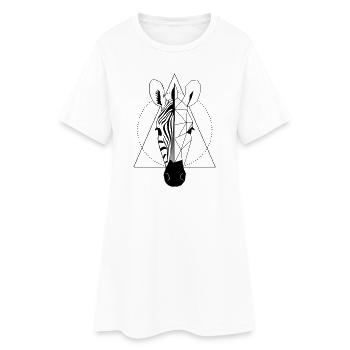 Zèbre - Robe T-shirt Femme - blanc - Devant
