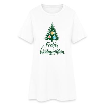 frohe weihnachten tannenbaum tanne xmas Symbol - Frauen T-Shirt-Kleid - Weiß - Vorne