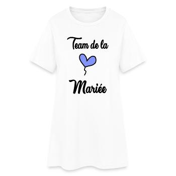 COUPLE. JUST MARRIED. EVJF. SAINT VALENTIN. LOVE. - Robe T-shirt Femme - blanc - Devant