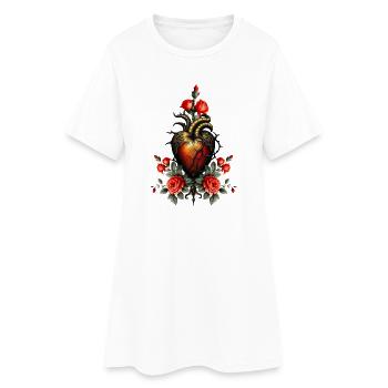The Gothic Elegance of the Heart - Women’s T-Shirt Dress - white - Front