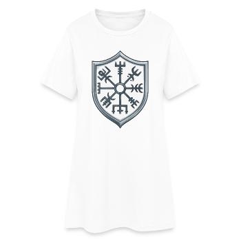 Symbolisme du bouclier Vegvisir - Robe T-shirt Femme - blanc - Devant