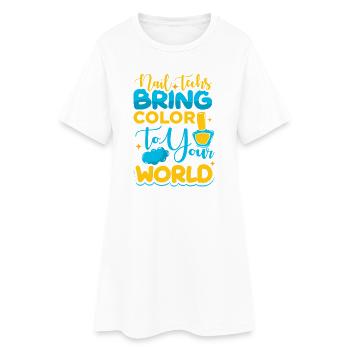 Designer de manucures Salon de manucure cosmétiques - Robe T-shirt Femme - blanc - Devant