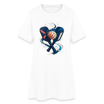 Rackets and ball in motion - Women’s T-Shirt Dress - white - Front