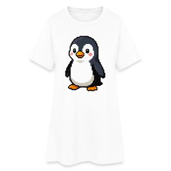 Pixel Penguin : esthétique rétro ludique - Robe T-shirt Femme - blanc - Devant
