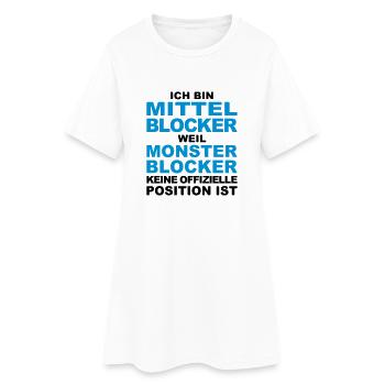 VolleyballFREAK Mittelblocker Monsterblocker M - Frauen T-Shirt-Kleid - Weiß - Vorne