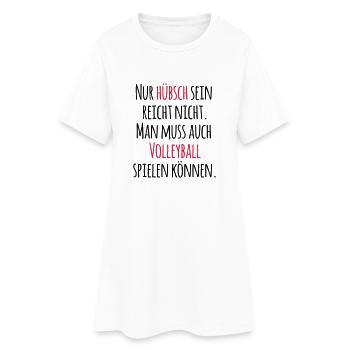 VolleyballFREAK Hübsch sein Volleyball M - Frauen T-Shirt-Kleid - Weiß - Vorne