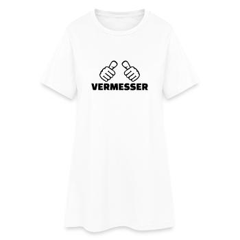 Vermesser - Frauen T-Shirt-Kleid - Weiß - Vorne