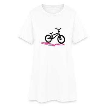 BMX - Frauen T-Shirt-Kleid - Weiß - Vorne