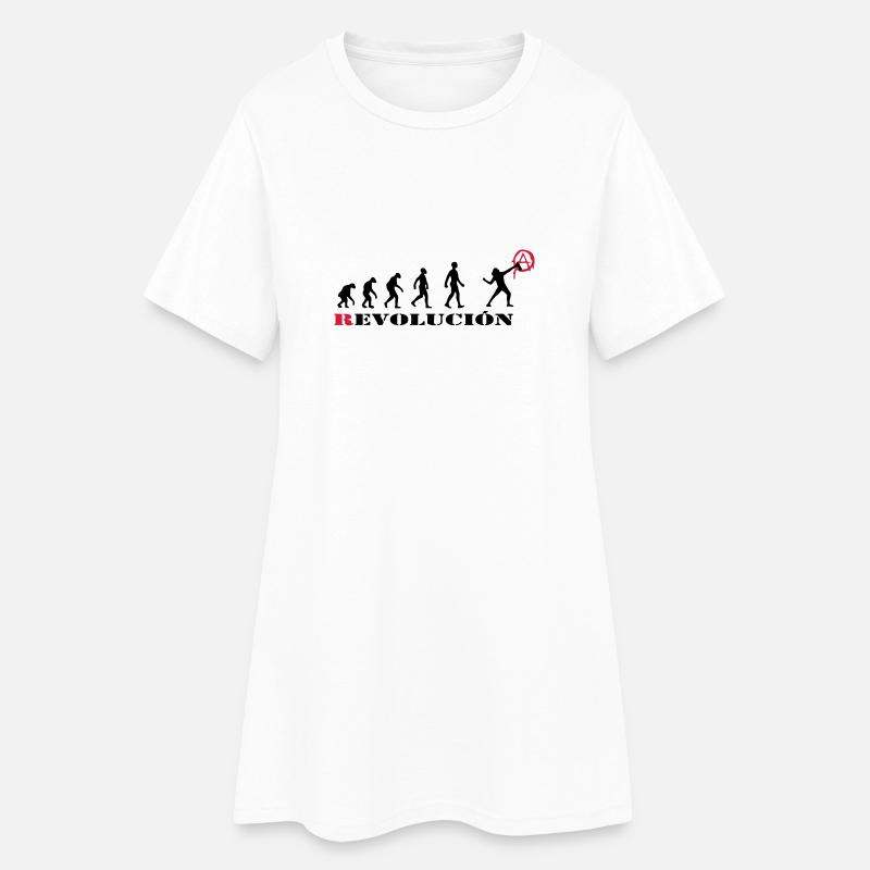 r-evolution, evolution, revolution, street art, - Women’s T-Shirt Dress - white