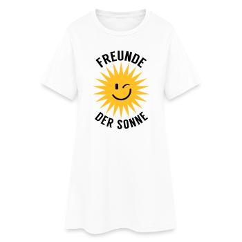 Freunde der Sonne - Frauen T-Shirt-Kleid - Weiß - Vorne