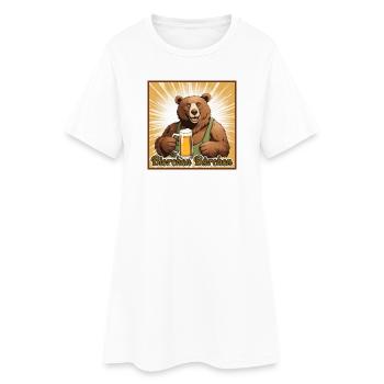 Bierchen Bärchen - Frauen T-Shirt-Kleid - Weiß - Vorne
