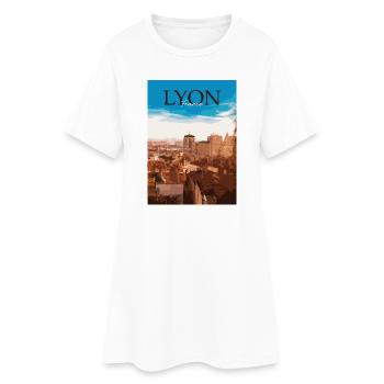 Lyon - Robe T-shirt Femme - blanc - Devant