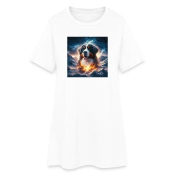 Berner Sennenhund - Frauen T-Shirt-Kleid - Weiß - Vorne