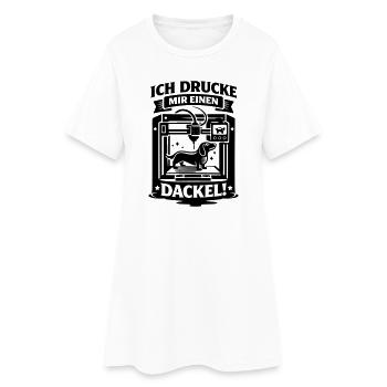 Dackel 3D Drucker Basteln Hund - Frauen T-Shirt-Kleid - Weiß - Vorne