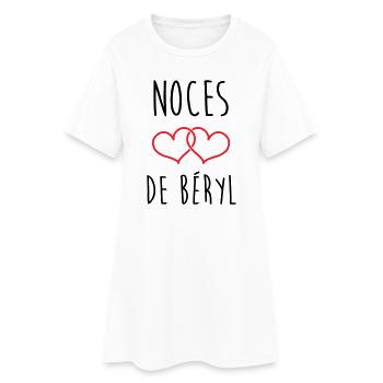 noces de béryl 23 ans d'amour - Robe T-shirt Femme - blanc - Devant