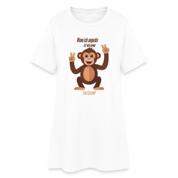 Wenn ich anpacke, ist wie wenn 2 los lassen! - Frauen T-Shirt-Kleid - Weiß - Vorne
