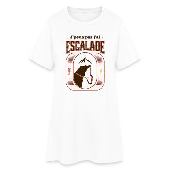 Escalade Canine: Harnais et Montagnes - Robe T-shirt Femme - blanc - Devant