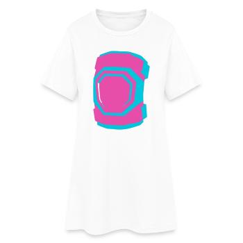 Genouillères, patinage à roulettes, roller derby, patinage - Robe T-shirt Femme - blanc - Devant