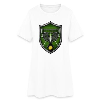 Bouclier de tennis avec raquettes - Robe T-shirt Femme - blanc - Devant