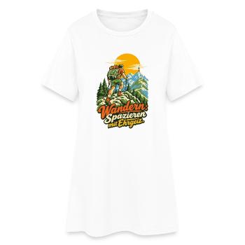 Wandern Spazieren mit Ehrgeiz - Frauen T-Shirt-Kleid - Weiß - Vorne