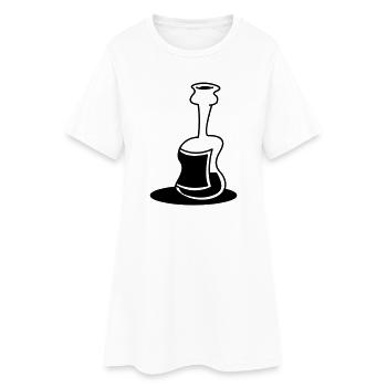 Half Full Bottle - Women’s T-Shirt Dress - white - Front