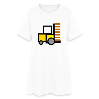 chariot élévateur à fourche chariots élévateurs Gerbeur palett - Robe T-shirt Femme - blanc - Devant