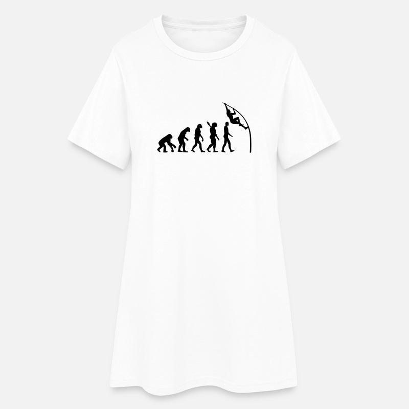 Evolution Stabhochsprung - Frauen T-Shirt-Kleid - Weiß