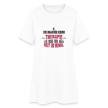 THERAPIE Reit im Winkl - Frauen T-Shirt-Kleid - Weiß - Vorne