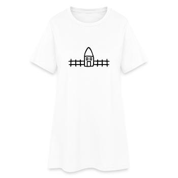 Haus mit Garten - Frauen T-Shirt-Kleid - Weiß - Vorne